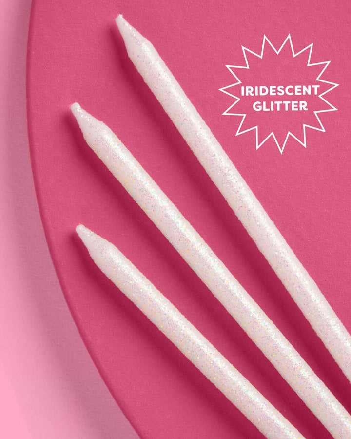White Glitter Candles
