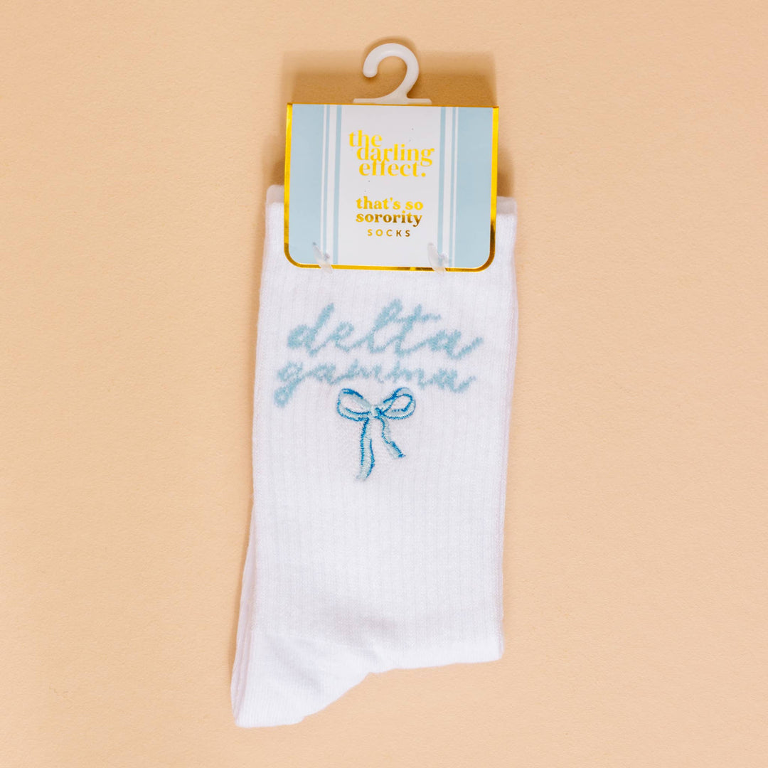 Sorority Embroidered Crew Socks: Gamma Phi Beta