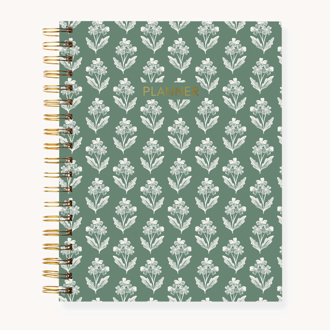 Forget Me Not Sage Undated Planner: 7x9