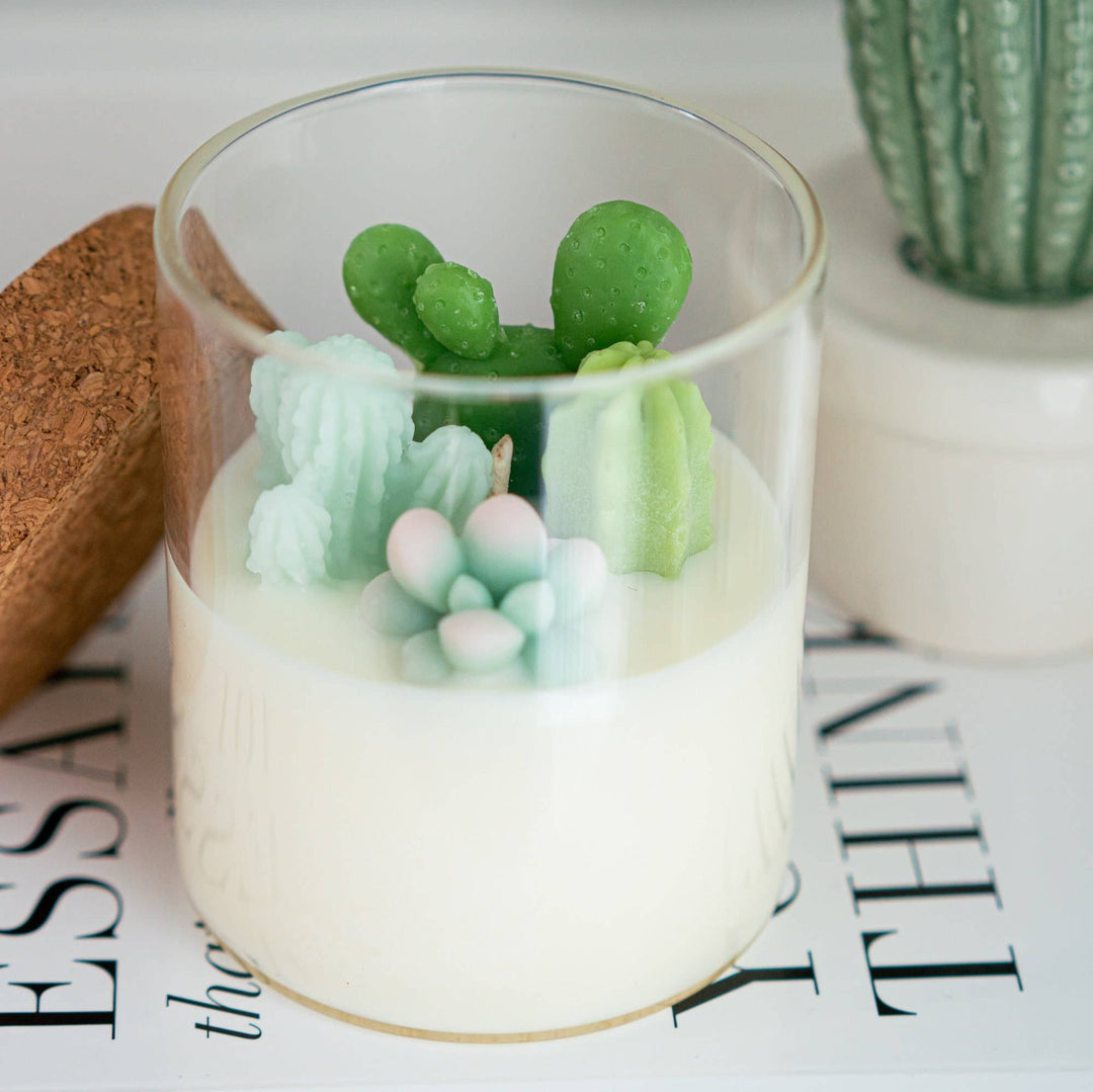 Peach/Cream Prickly Pear Cactus Candle