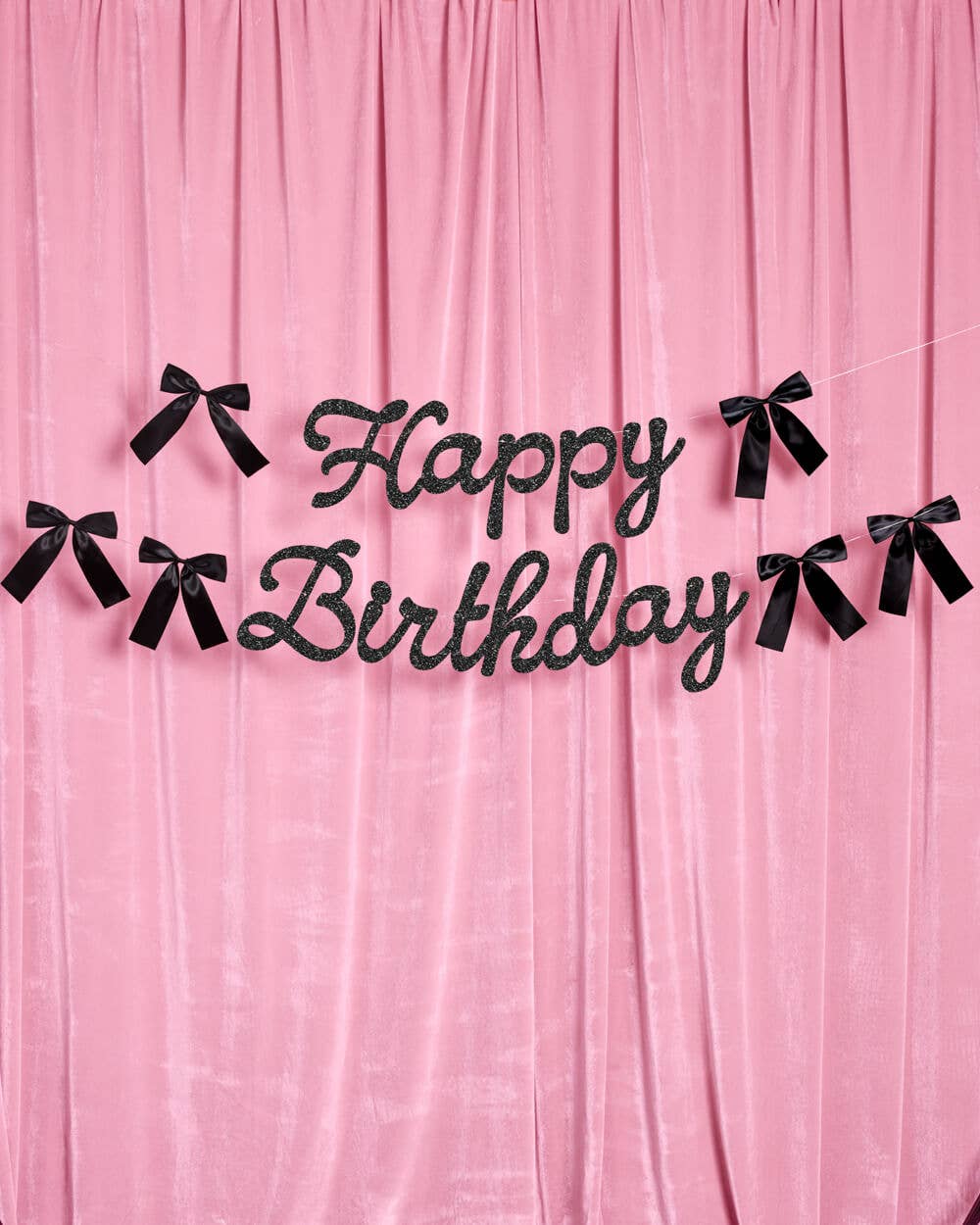 Black Bow Birthday Banner