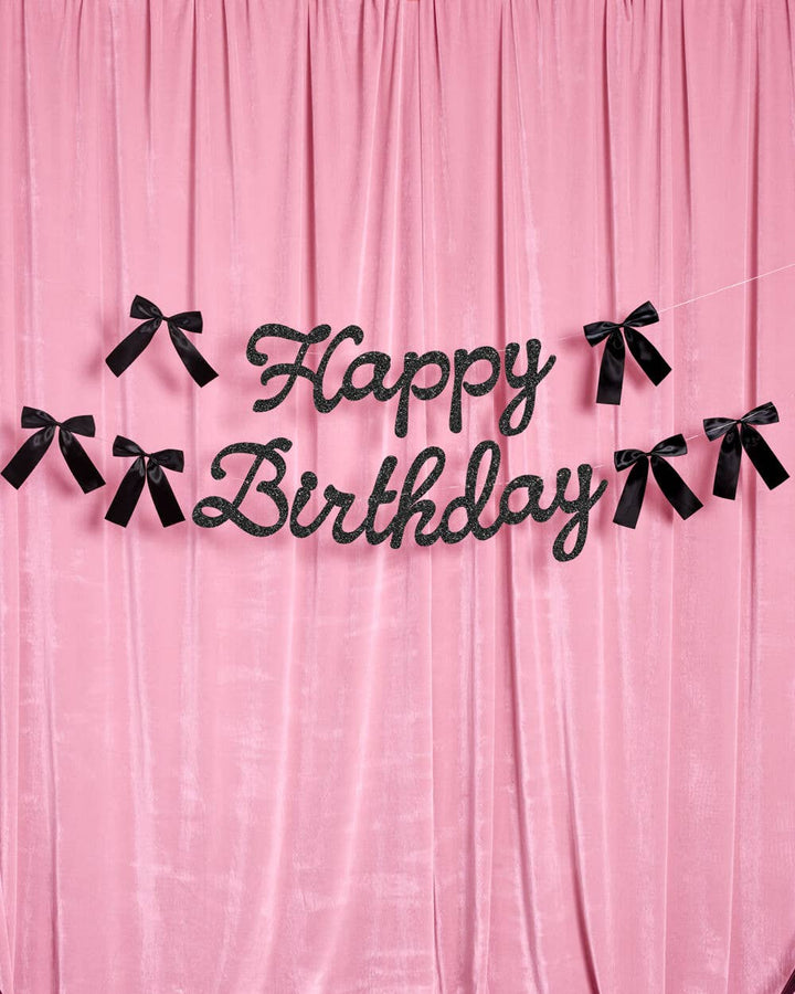 Black Bow Birthday Banner