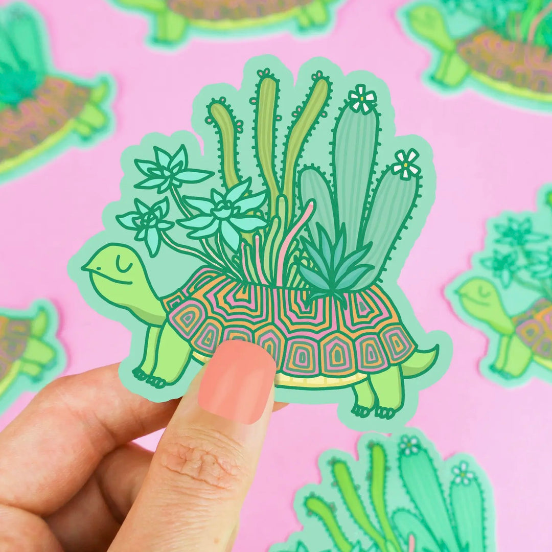Succulent Turtle Planter Garden Car Decal Vinyl Sticker