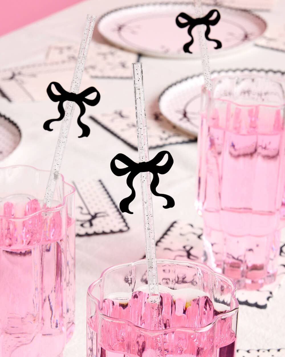 Black Bow Straws