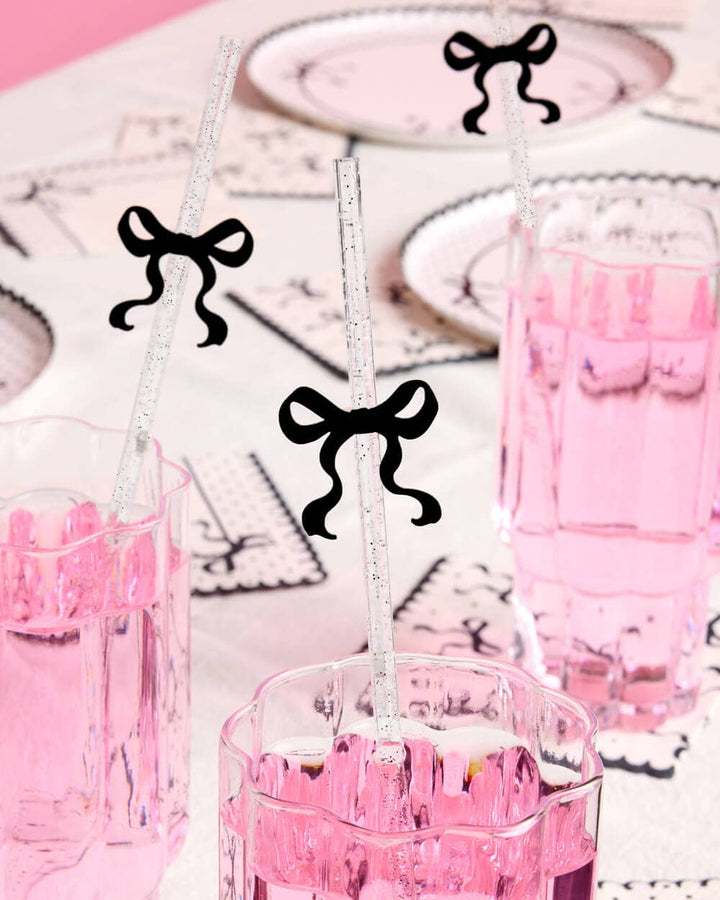Black Bow Straws