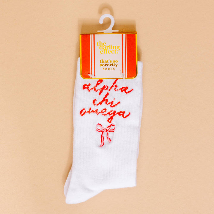 Sorority Embroidered Crew Socks: Pi Beta Phi