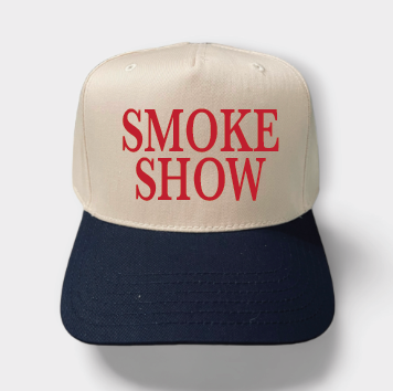 White/ Black & Red Embroidery Smoke Show Classic Trucker Hat