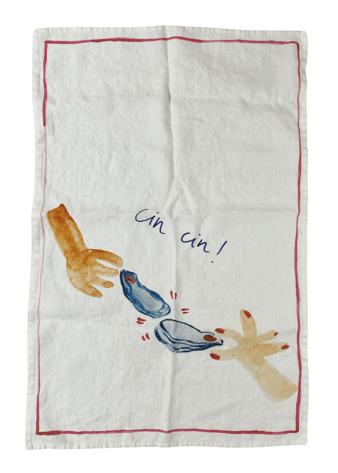 Cin Cin! Oyster Cheers - Linen Teatowel