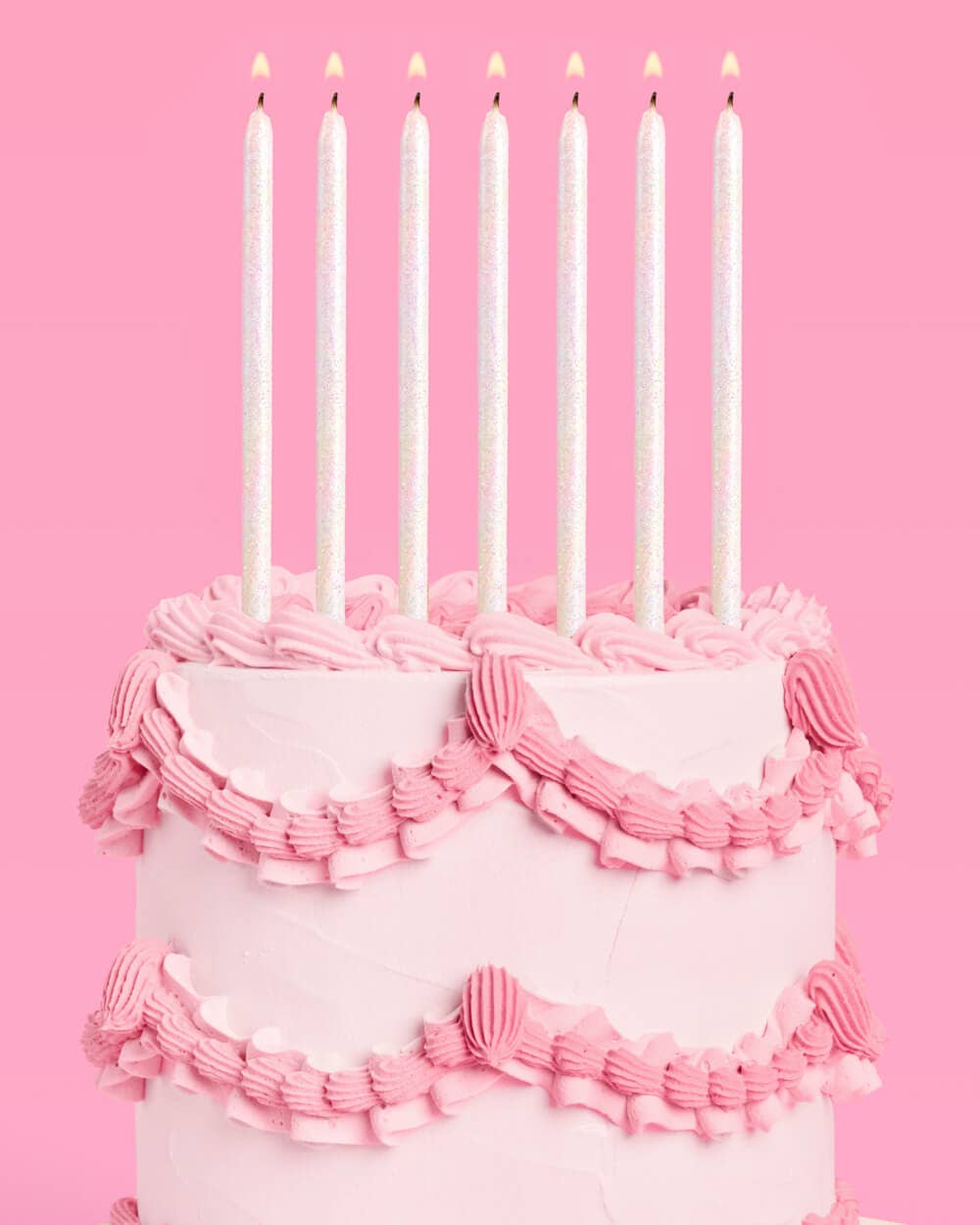 White Glitter Candles