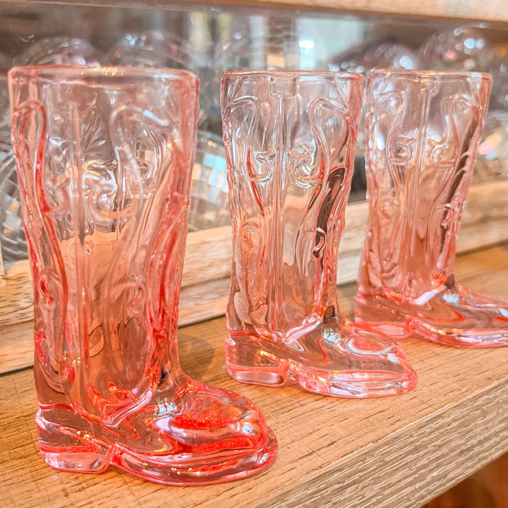 Pink Cowgirl Boot Shot Glass