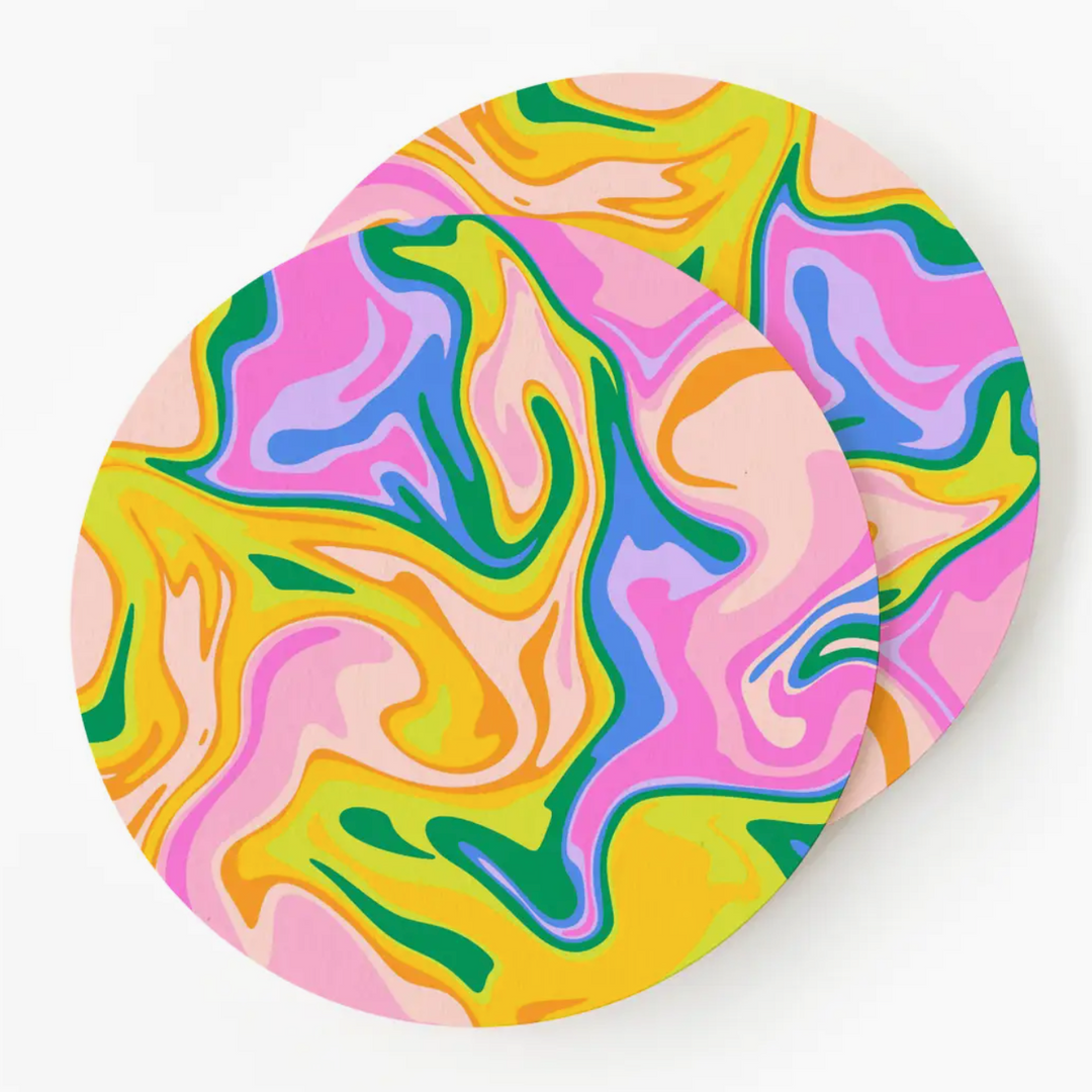 Marbled Rainbow Coasters