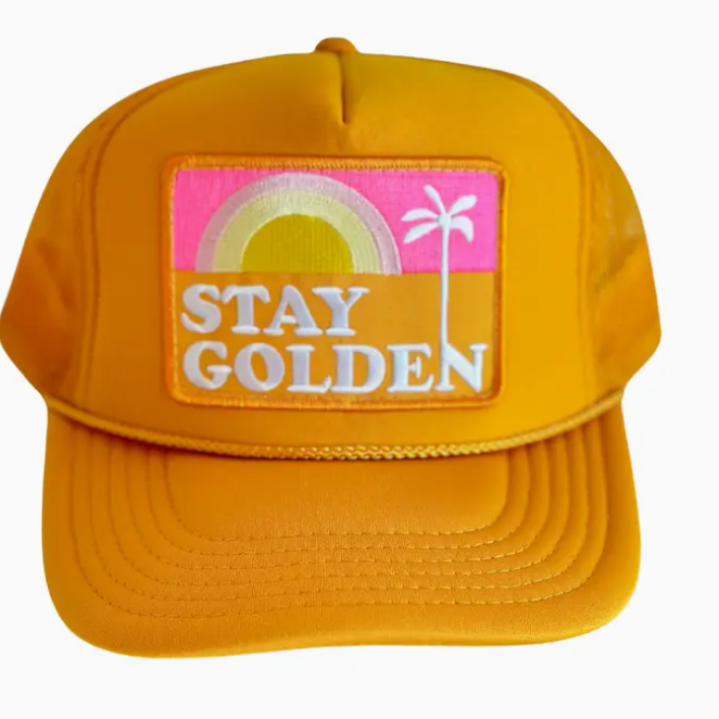 Gold Stay Golden Patch Trucker Hat