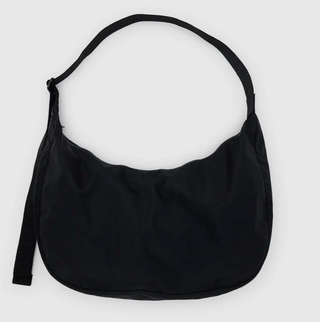 Large Nylon Crescent Bag - Black