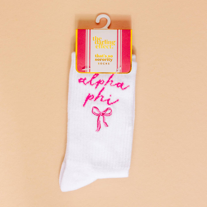 Sorority Embroidered Crew Socks: Gamma Phi Beta