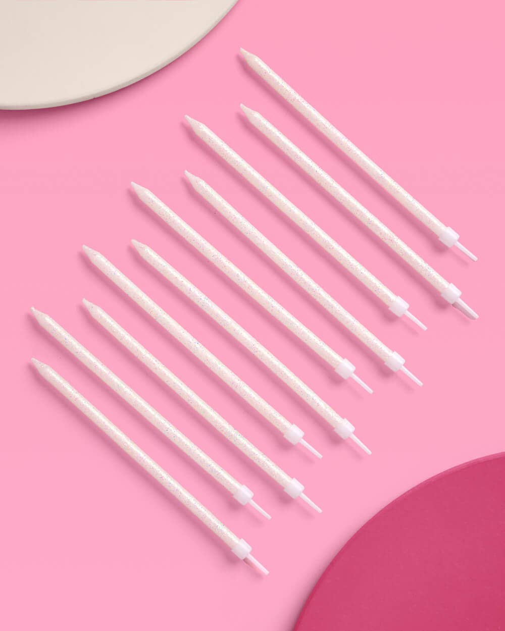 White Glitter Candles