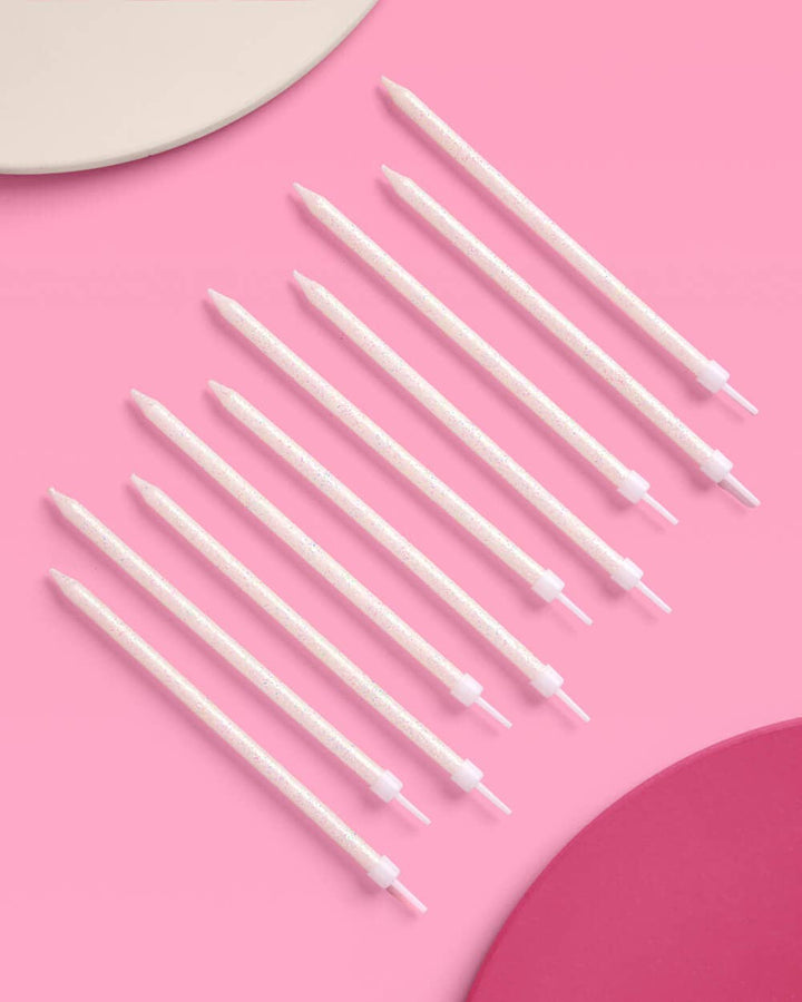 White Glitter Candles