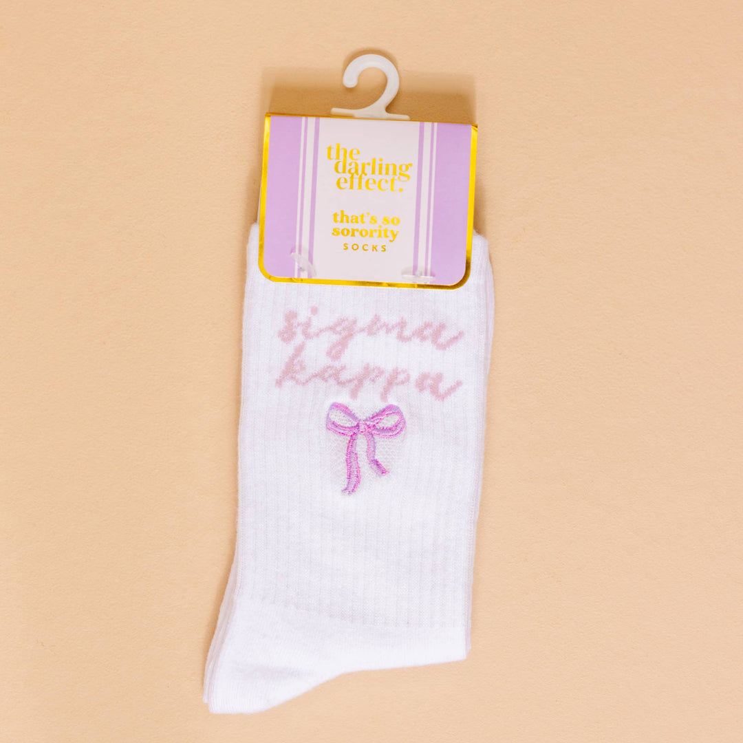 Sorority Embroidered Crew Socks: Gamma Phi Beta