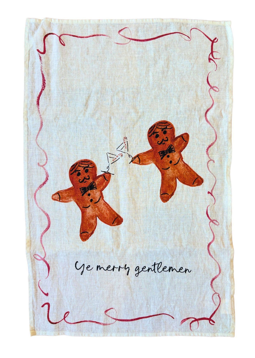 Merry Gentlemen - Gingerbread Martini Teatowel