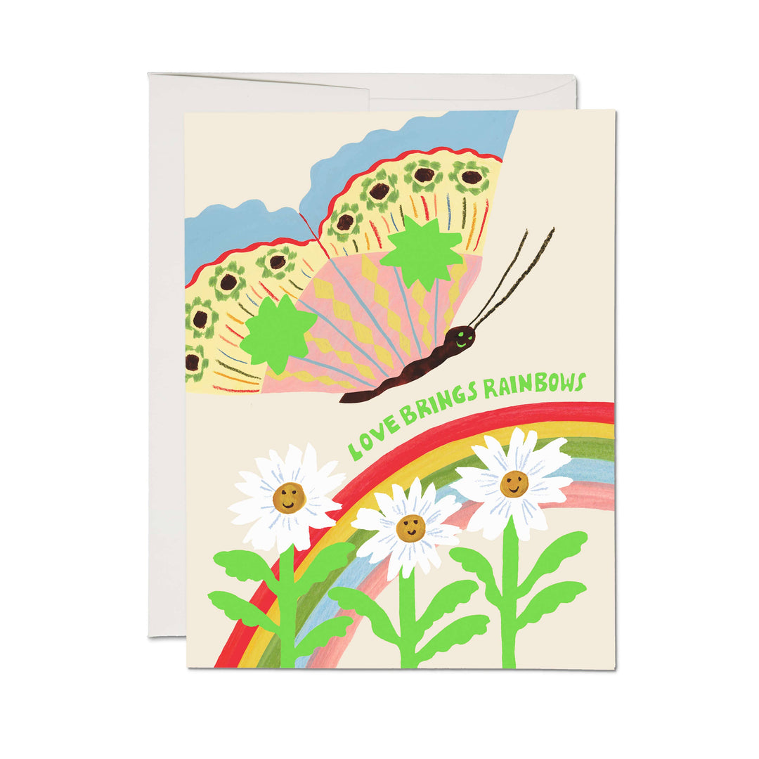 Love Brings Rainbows Greeting Card