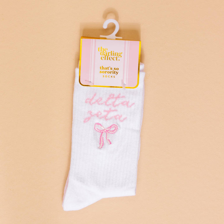 Sorority Embroidered Crew Socks: Gamma Phi Beta