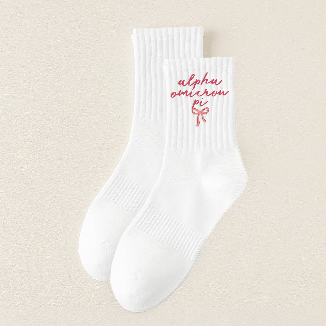 Sorority Embroidered Crew Socks: Pi Beta Phi