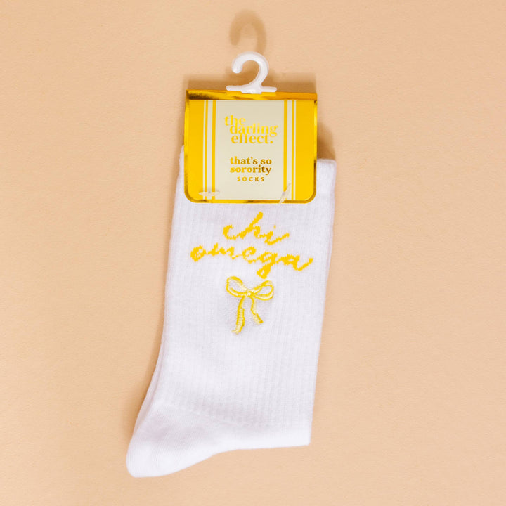 Sorority Embroidered Crew Socks: Pi Beta Phi