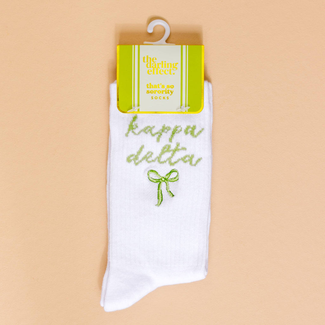 Sorority Embroidered Crew Socks: Gamma Phi Beta