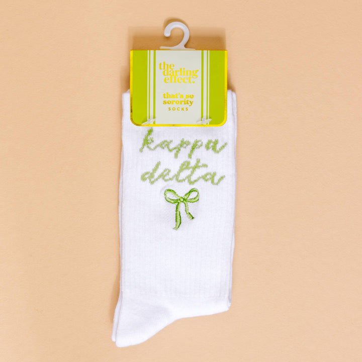Sorority Embroidered Crew Socks: Gamma Phi Beta