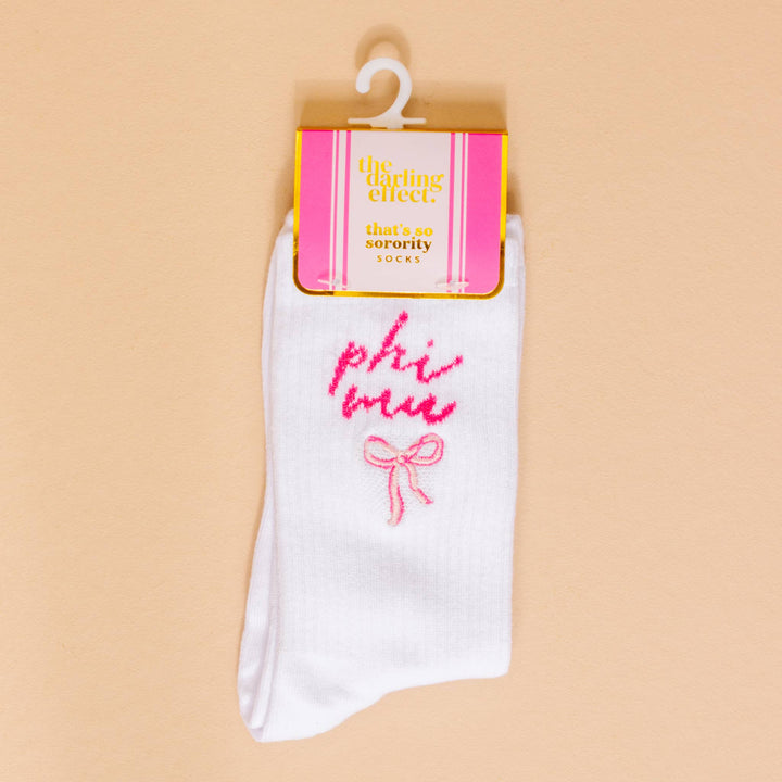 Sorority Embroidered Crew Socks: Pi Beta Phi