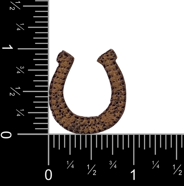 Mini Brown Horseshoe, Western - Iron on Patch