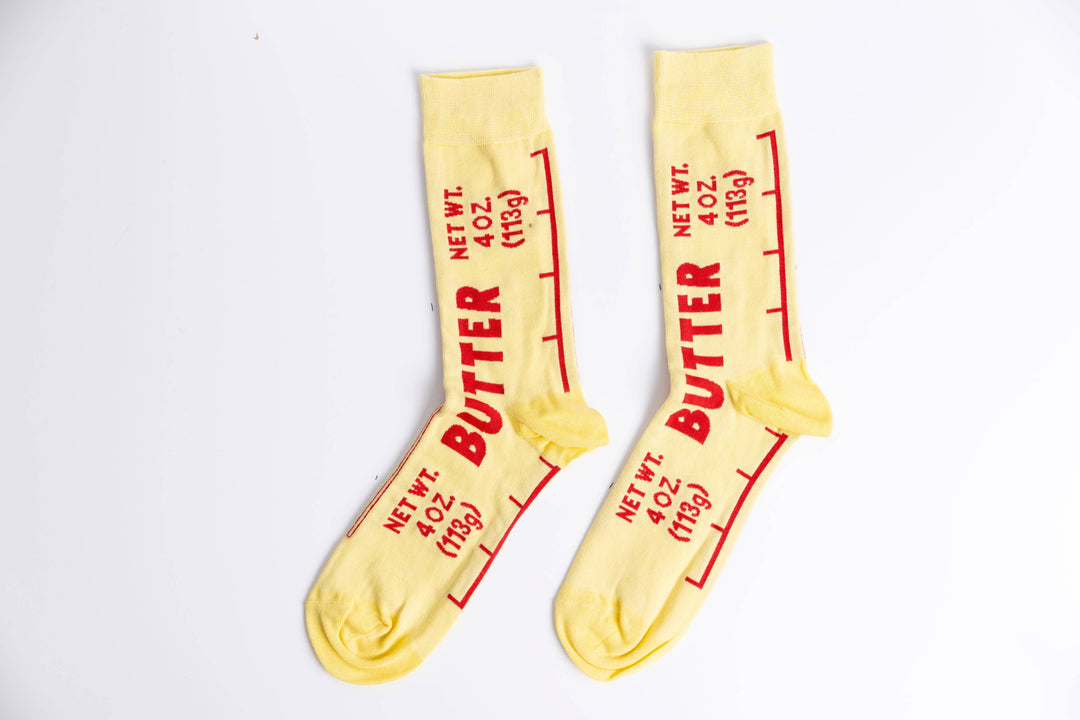 Butter Socks - Butter Foodie Gift Large Crew Socks
