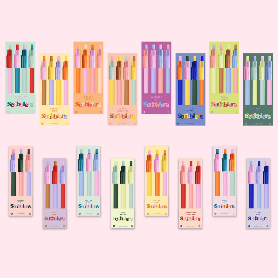 Scribblers Ballpoint Pens: Miss Matcha Scribbler 3 Pack