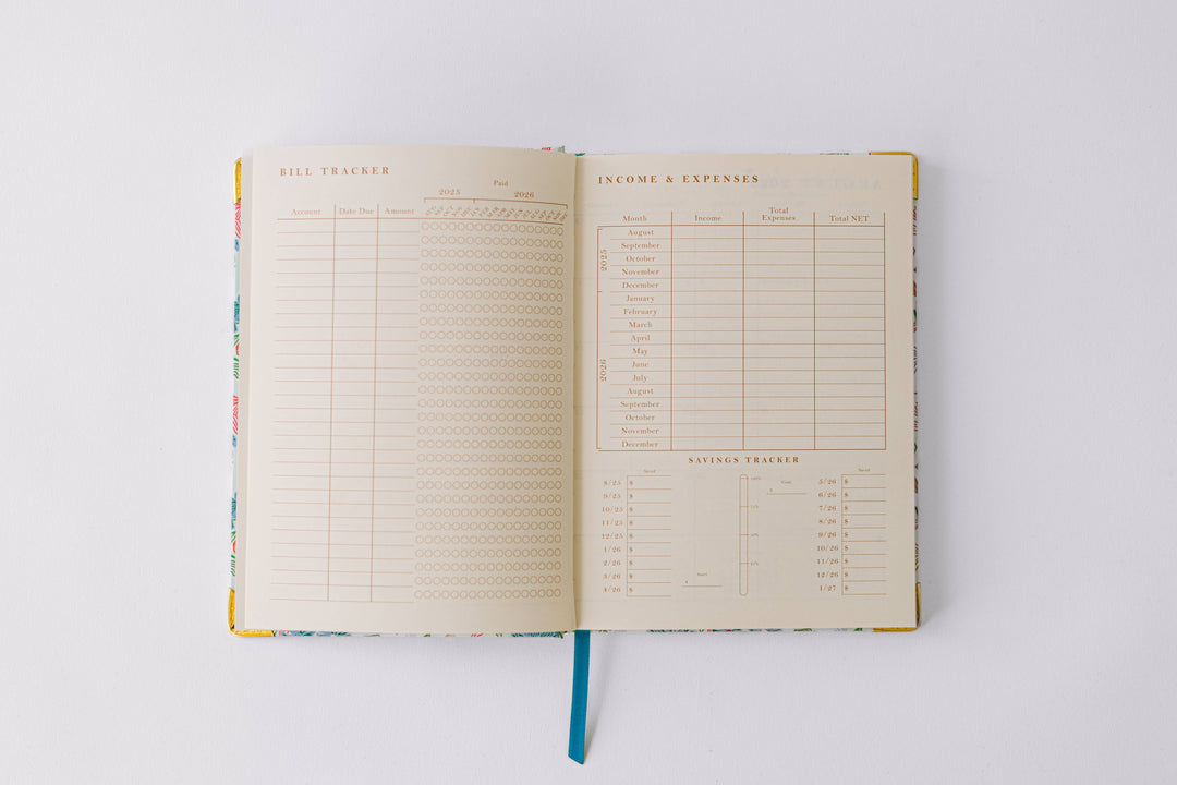 2026 Birds and Bows 17-Month Medium Bound Planner