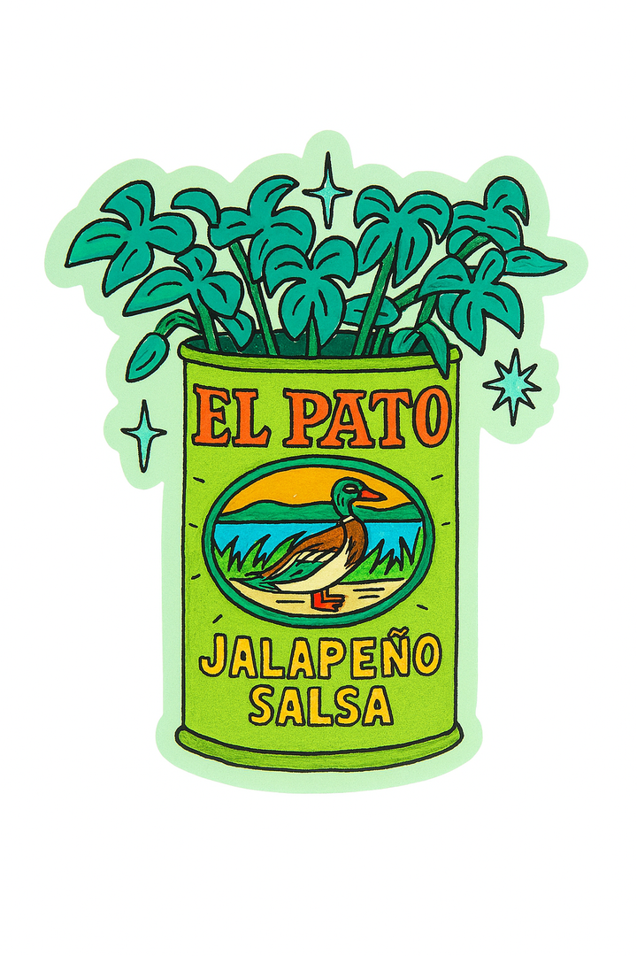 El Pato Jalapeño Salsa Plant Sticker –Vintage Mexican Pantry