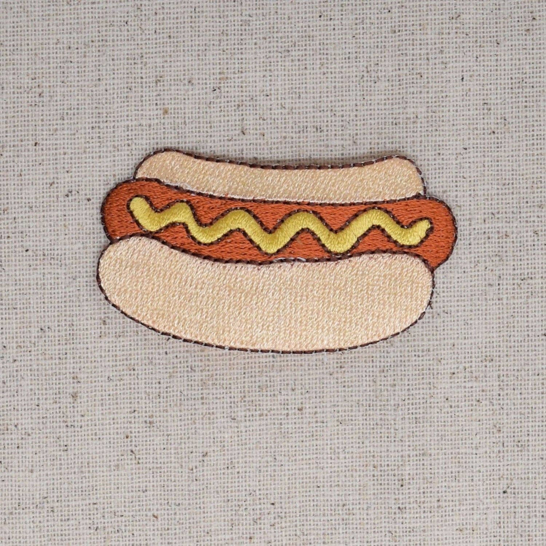 Hot Dog - Bun - Mustard - Picnic Food - Iron on Patch