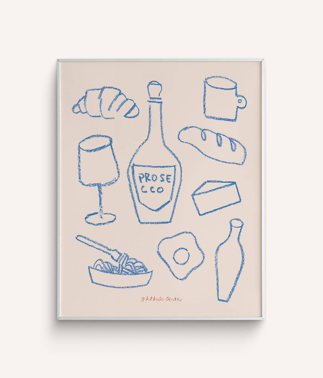 Prosecco Party Art Print: French Blue / 8 x 10