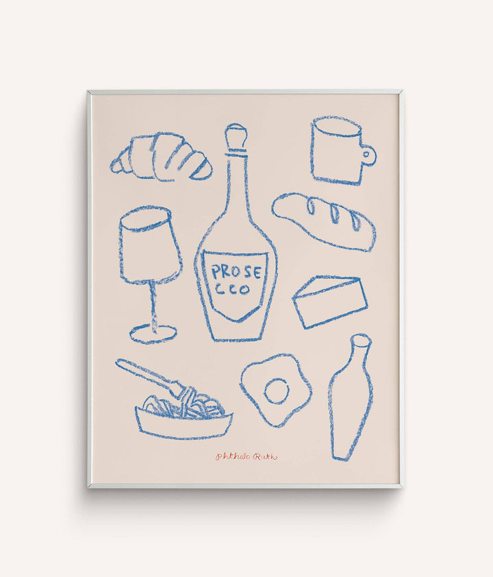 Prosecco Party Art Print: French Blue / 8 x 10