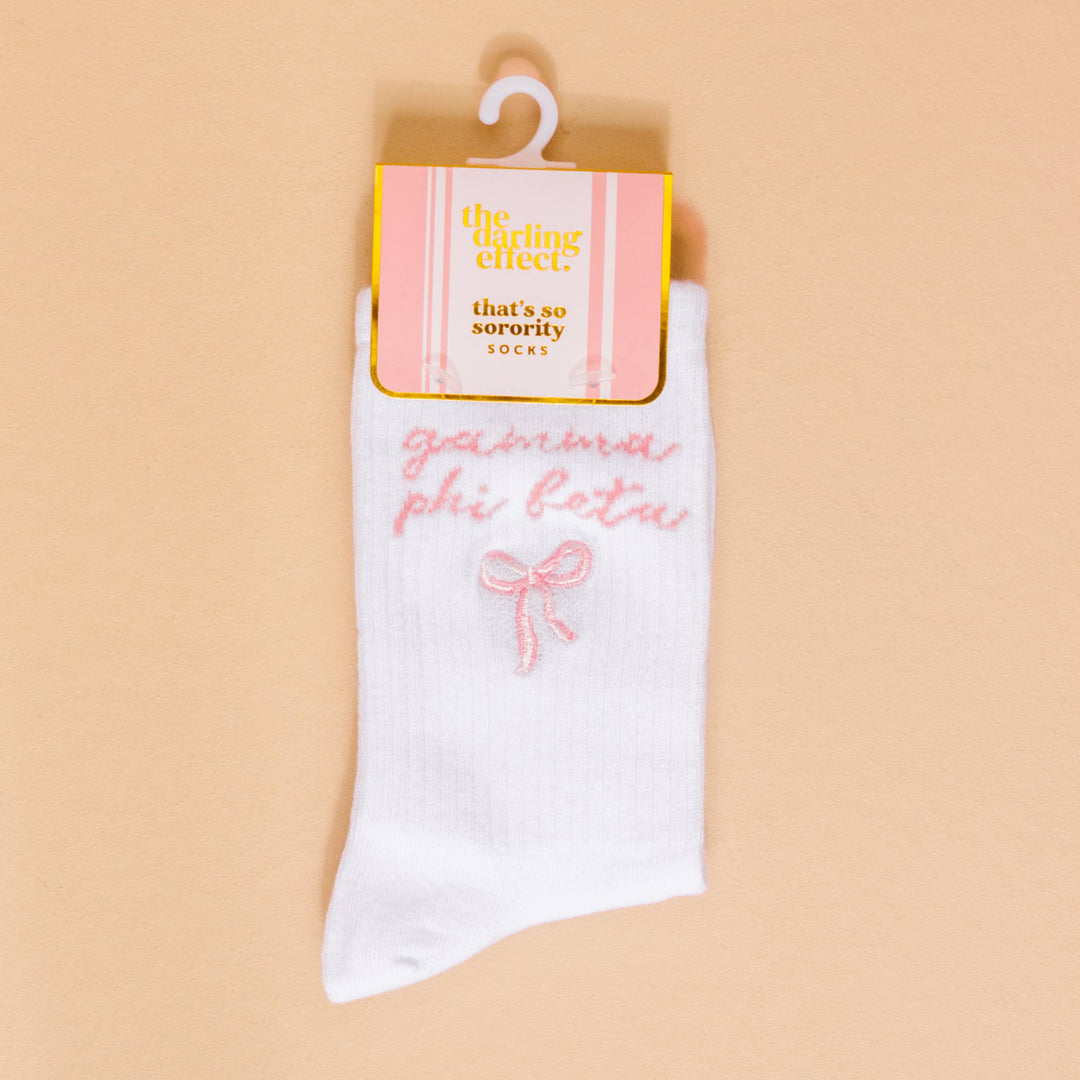 Sorority Embroidered Crew Socks: Chi Omega