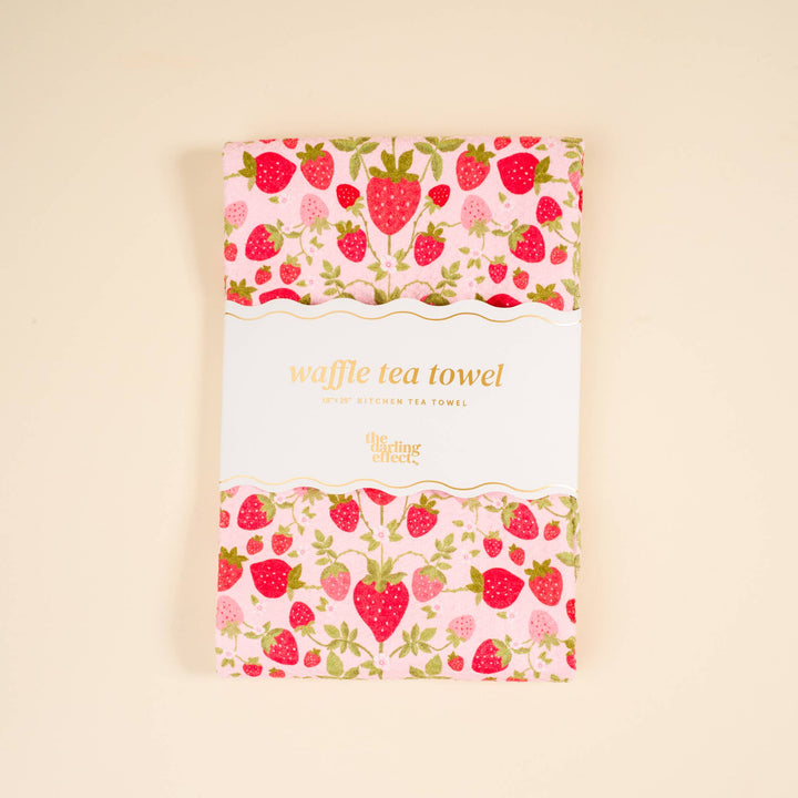 Waffle Tea Towel-Strawberry Fields