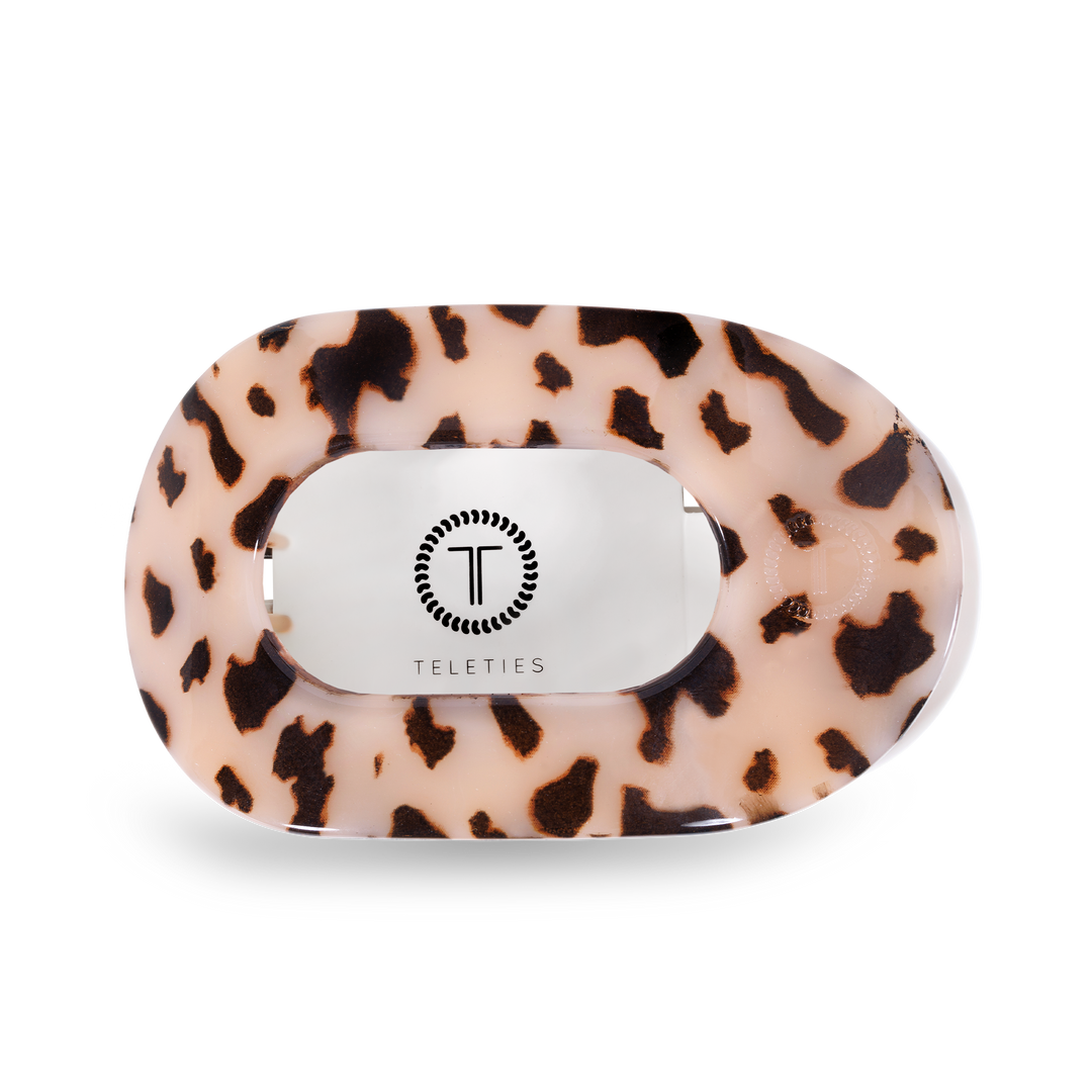 Large Round Flat Hair Clip-Blonde Tortoise