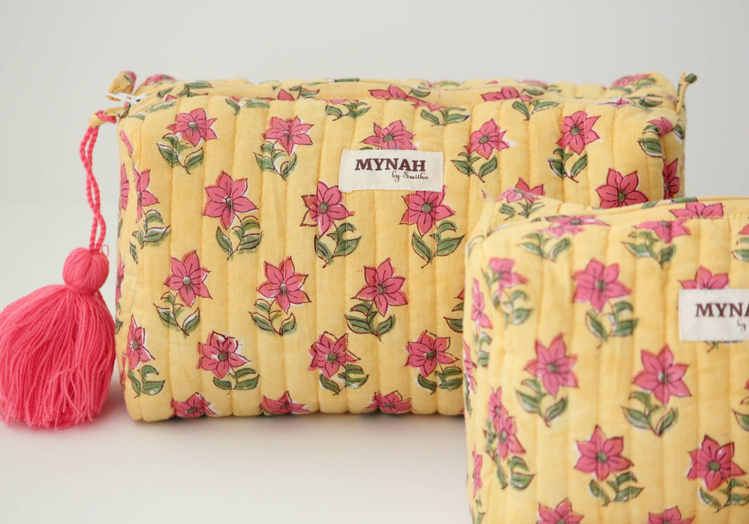 Petunias motif Large Cosmetic Bag