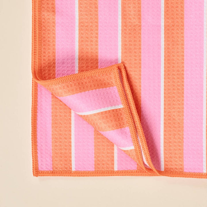 Waffle Tea Towel–Sicily Stripes Pink