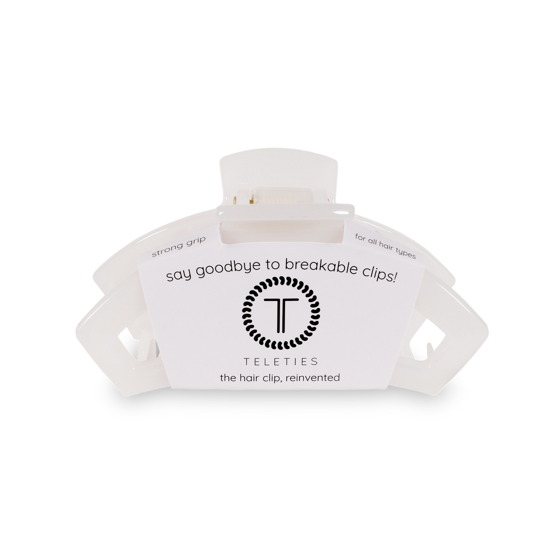 Medium Open Hair Clip-Coconut White