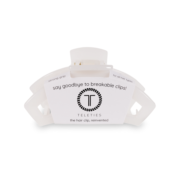 Medium Open Hair Clip-Coconut White