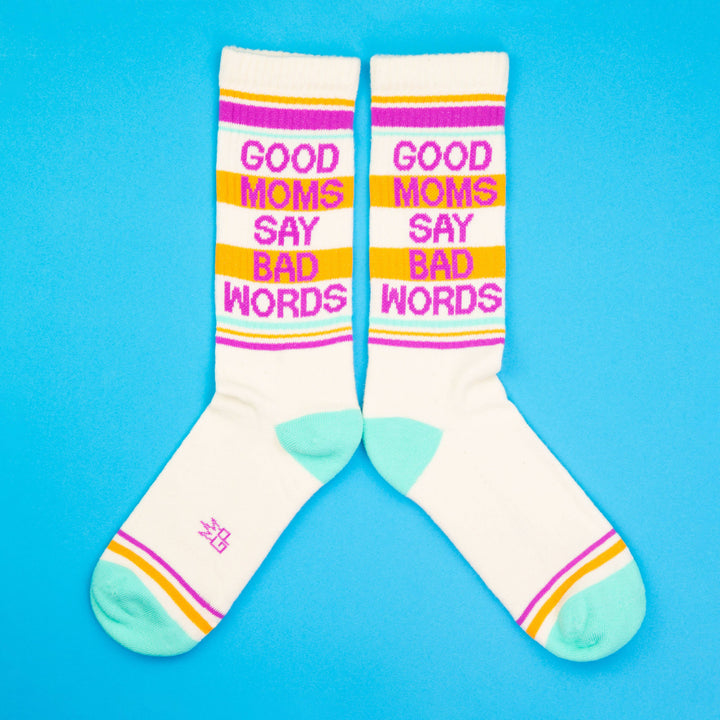 Good Moms Say Bad Words Gym Crew Socks