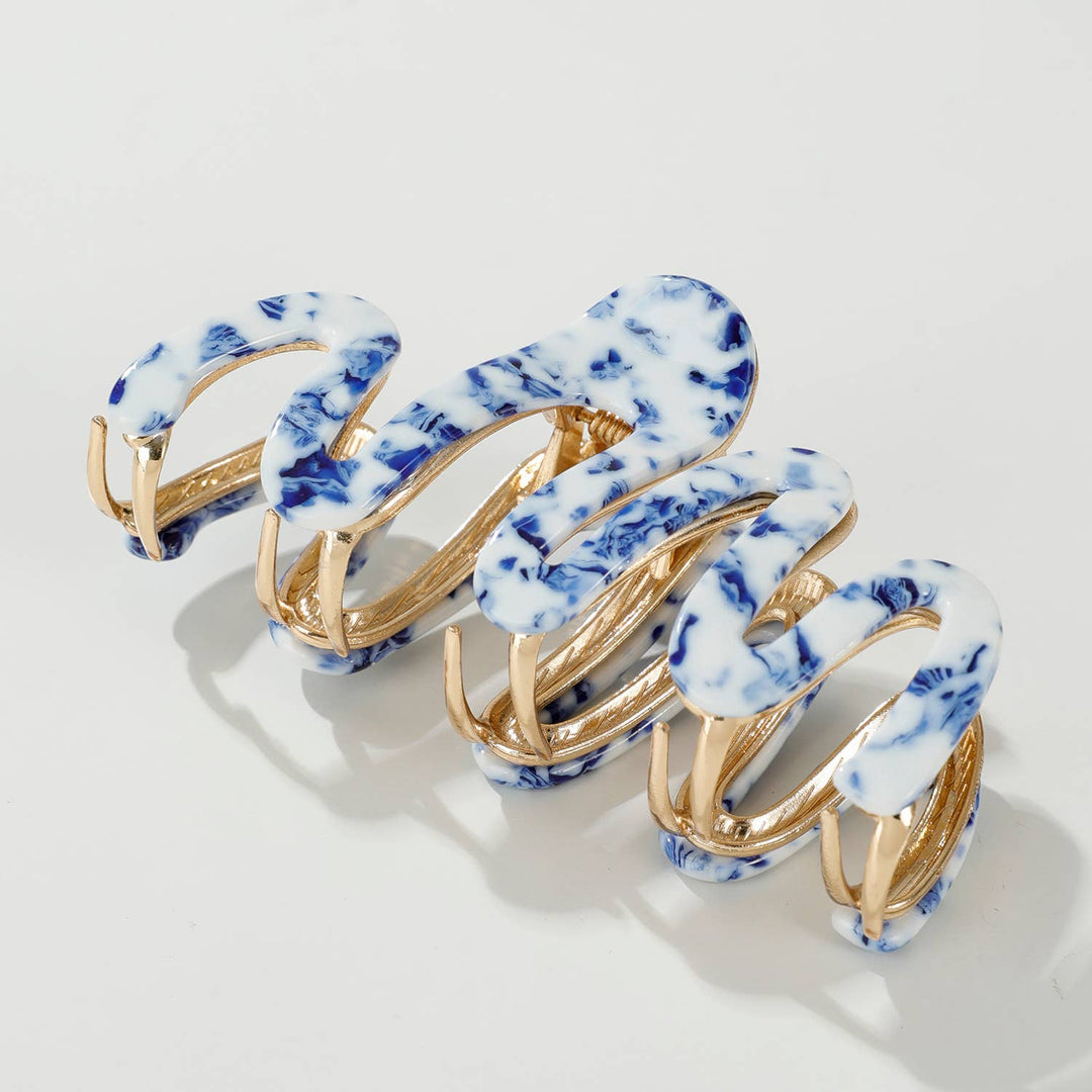 Willow Coastal | Large Squiggle Metal Claw Clip: Assorted