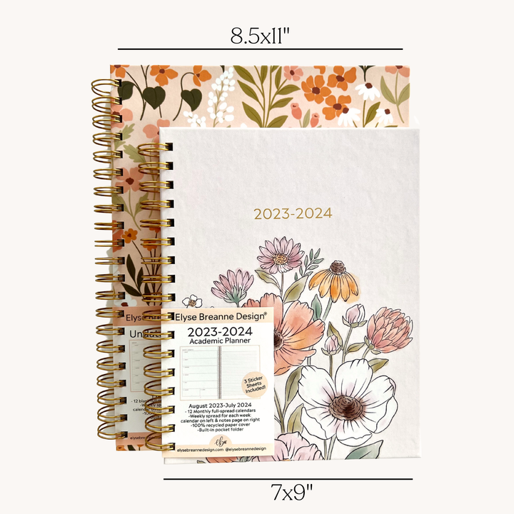 Pressed Floral Undated Planner: 8.5x11