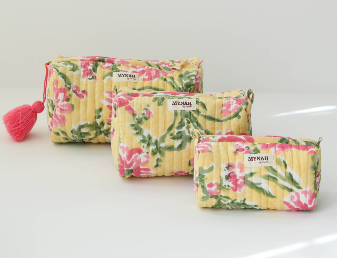 Camellia Floral Cosmetic Bag-LARGE
