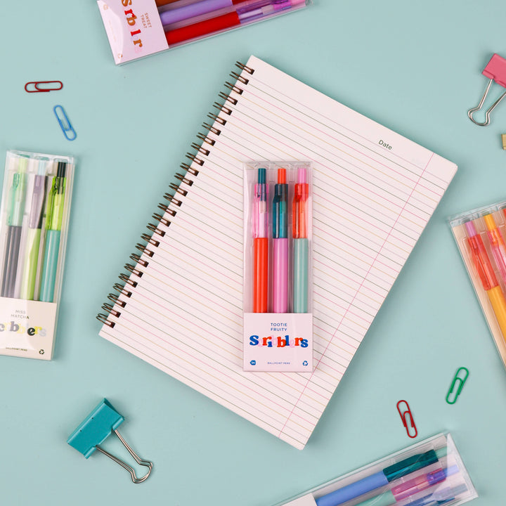 Scribblers Ballpoint Pens: Miss Matcha Scribbler 3 Pack