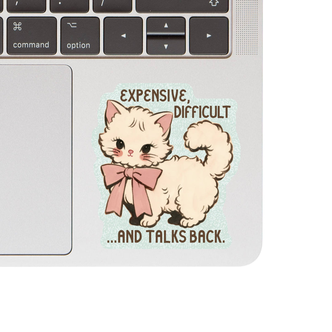 Expensive Difficult Kitty Cat High Quality Vinyl Sticker
